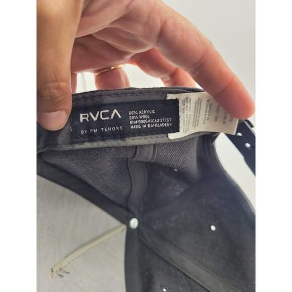 RVCA Hat Cap Strapback Mens Adjustable Gray Charcoal Logo Spell Out One Size - Picture 9 of 9